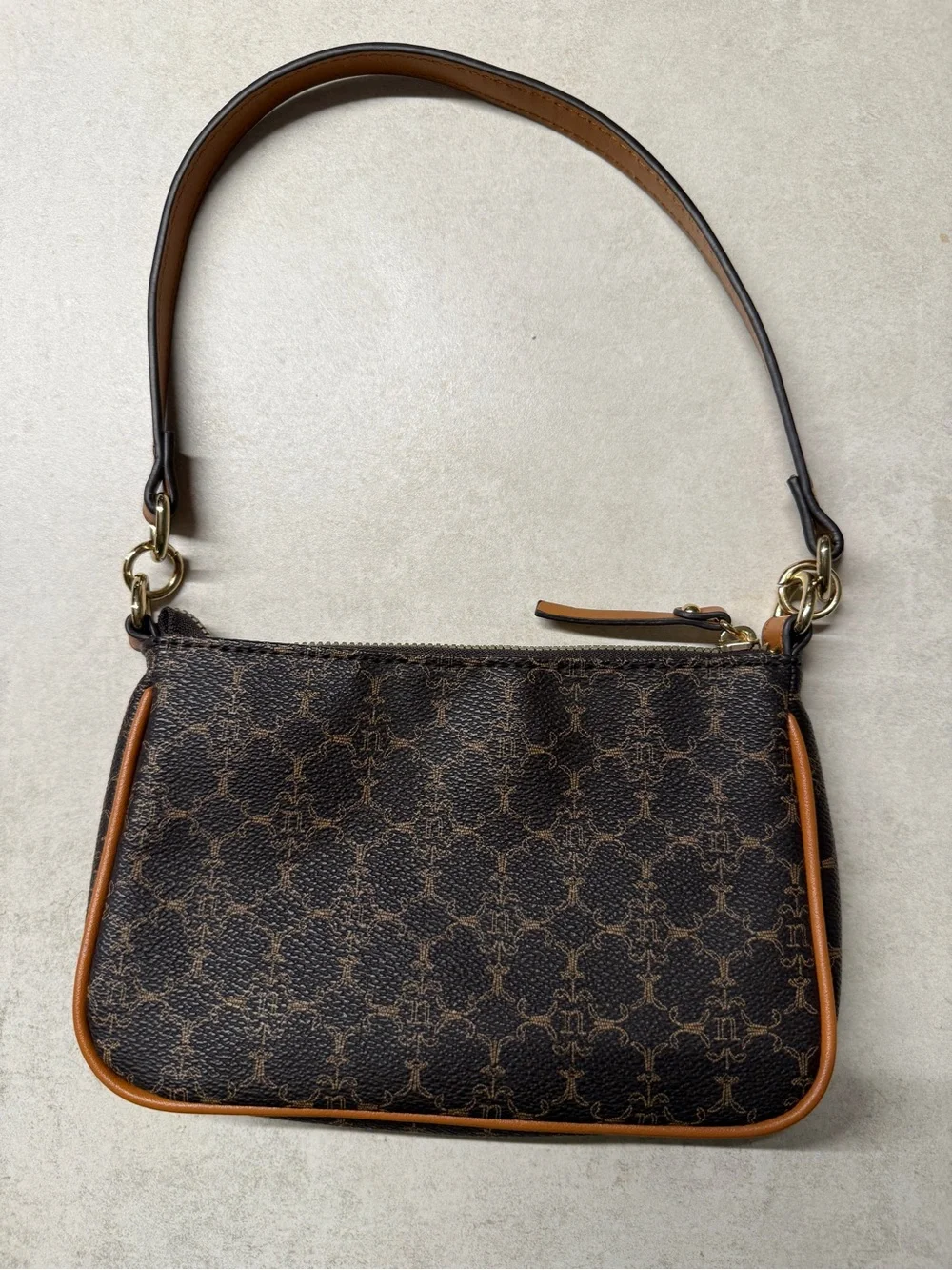 Nanette Lepore Brown Monogram Canvas Shoulder Bag